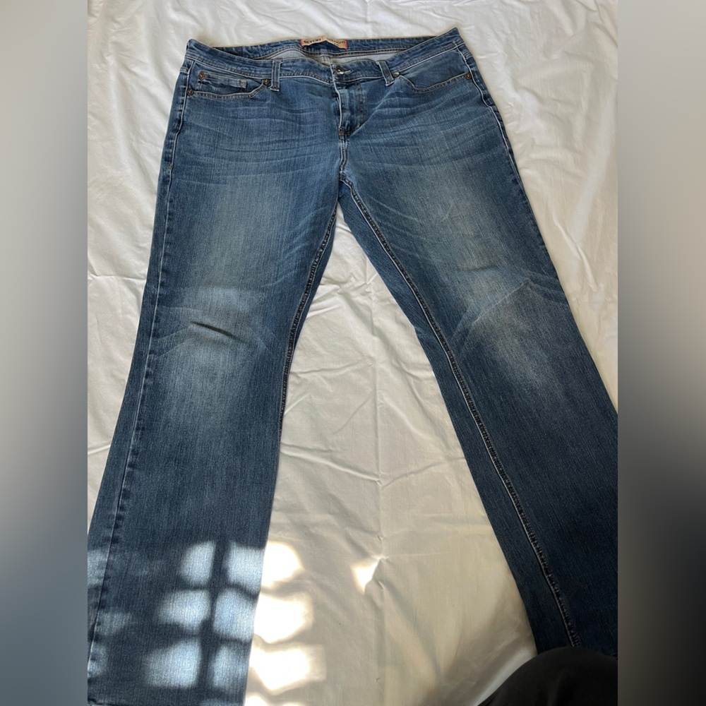 Men’s Classic Straight Fit Denim Blue Jeans 38x32